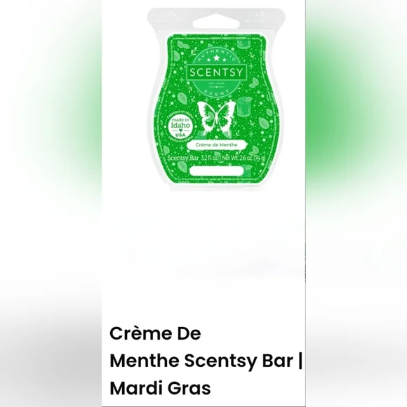 Scentsy Crème de Menthe Garden Mint Peppermint Sugar Mardi Gras Celebration Wax - Picture 2 of 2
